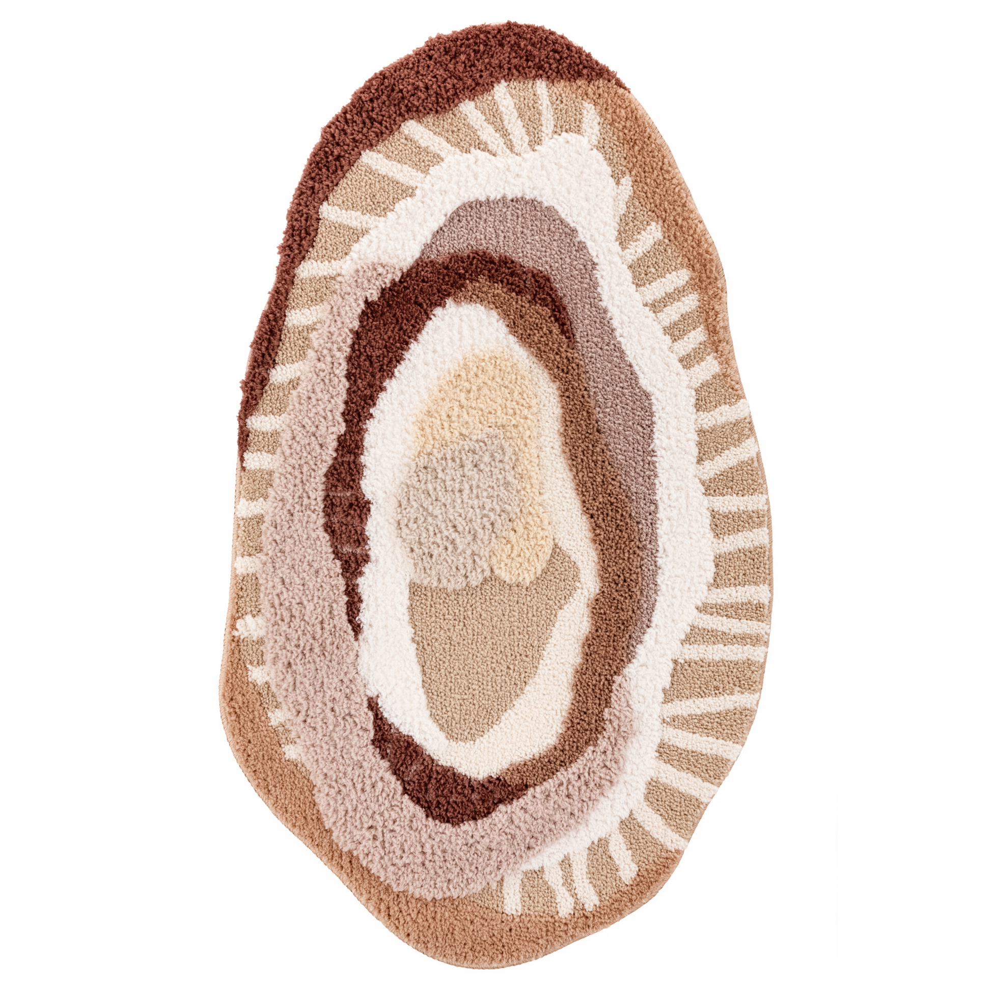 Dywanik łazienkowy Shaggy 3D Gaia 50x80 cm abstrakcja beżowy