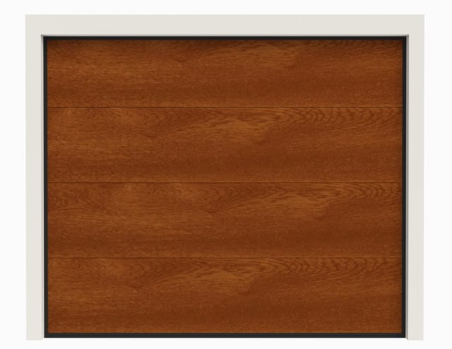 Porte de Garage Sectionnelle Motorisée 300x200 LIMA - Imitation Bois Mat (Wood Flat)