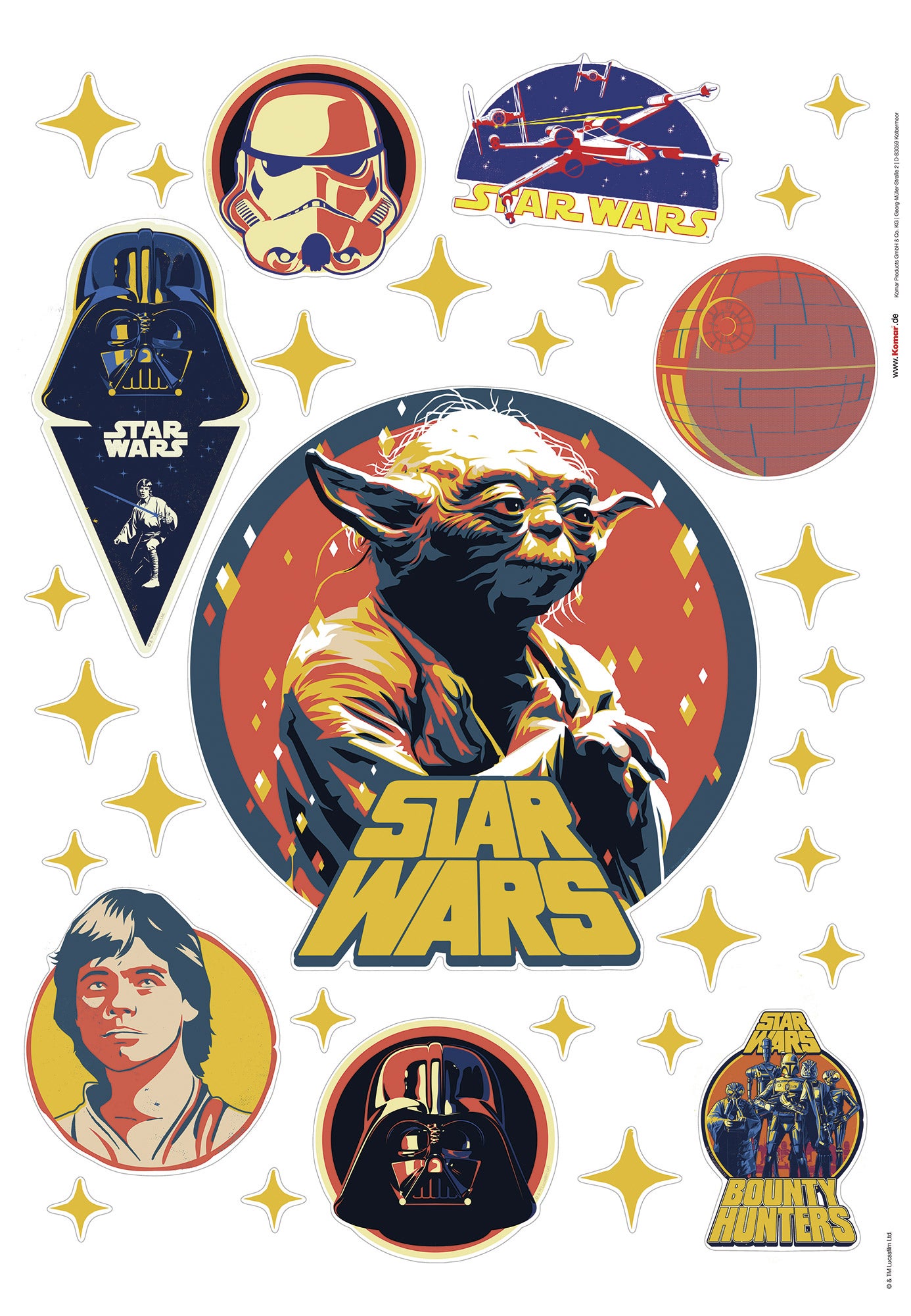Naklejka na ścianę Star Wars w wielu kolorach - 50 x 70 cm - KOMAR