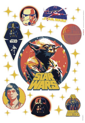 Star Wars Stickers De Couleurs Et Multicolore - Kit Coloriage Avec 12 Feuilles Et Crayons