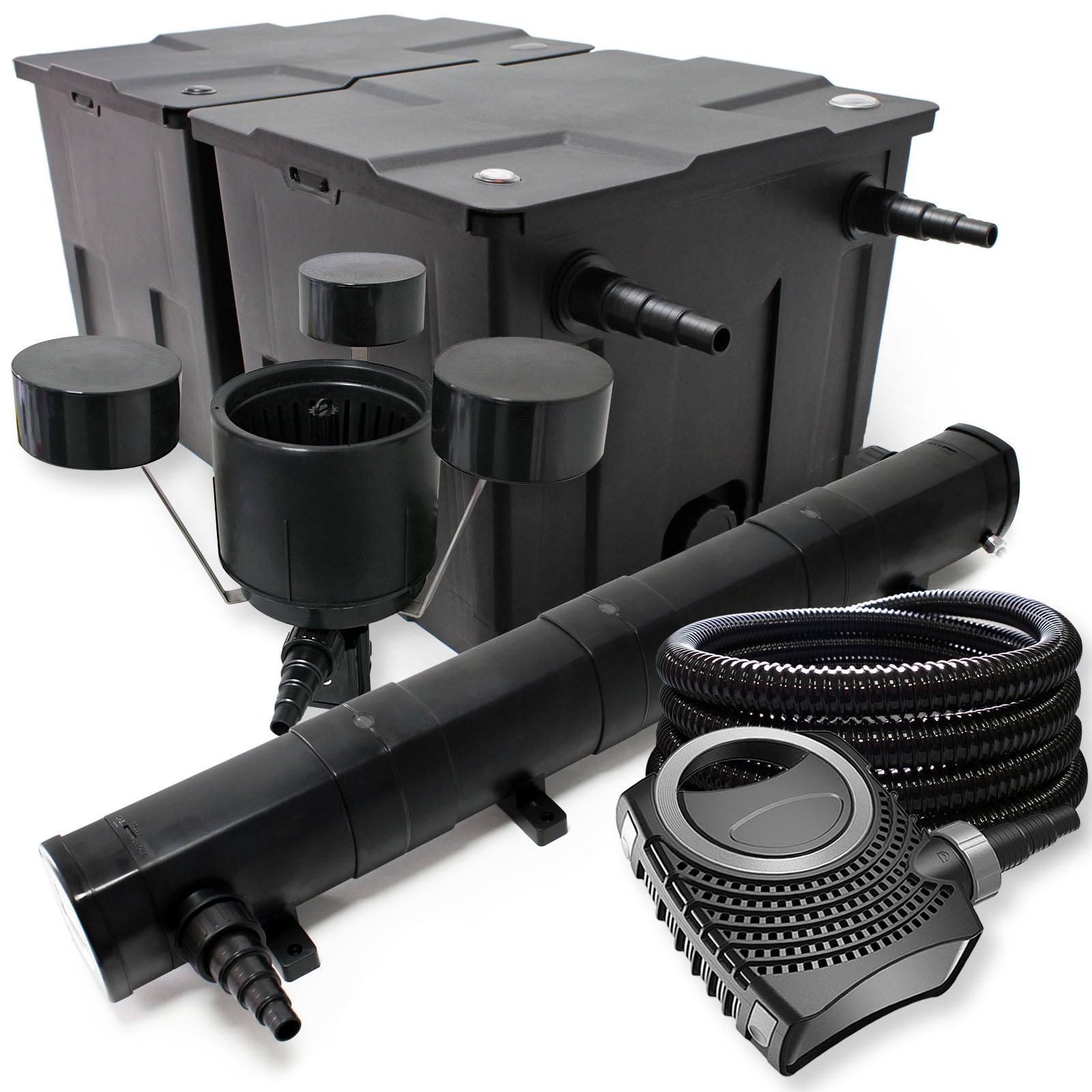 Set Filtro SunSun 60.000l Chiarificatore 36W Pompa NEO10000 80W | Leroy