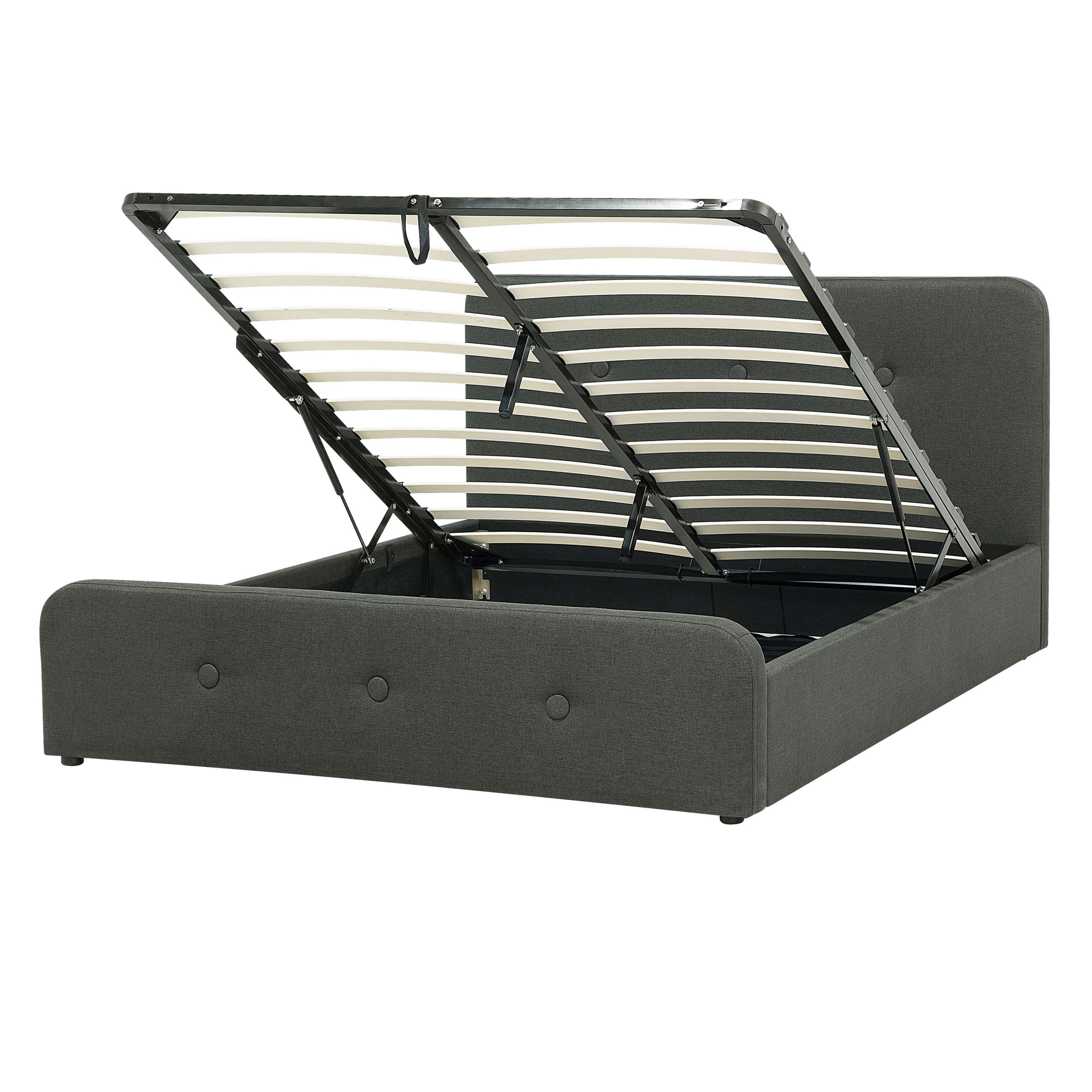 Letto contenitore Tessuto RENNES 140 x 200 cm Grigio scuro - 6