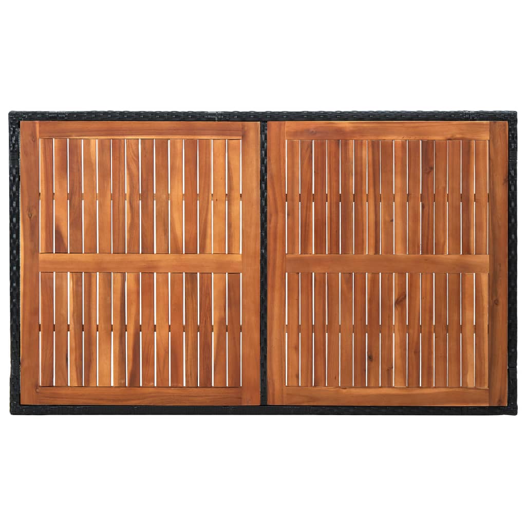 Maison Exclusive - Set da Pranzo da Giardino 7 pz in Polyrattan e Acacia Nero - 9