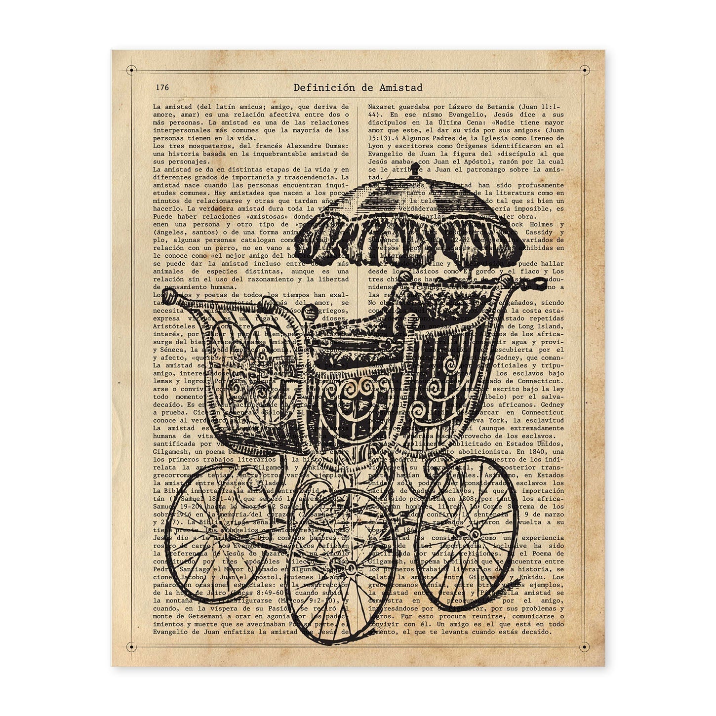 Affiches D'objets Vintage. Baby Vintage Lamina Avec Des Images D'objets Et D'instruments Vintage, Avec Des Définitions En Espagnol. Cadre Noir A4 - 2