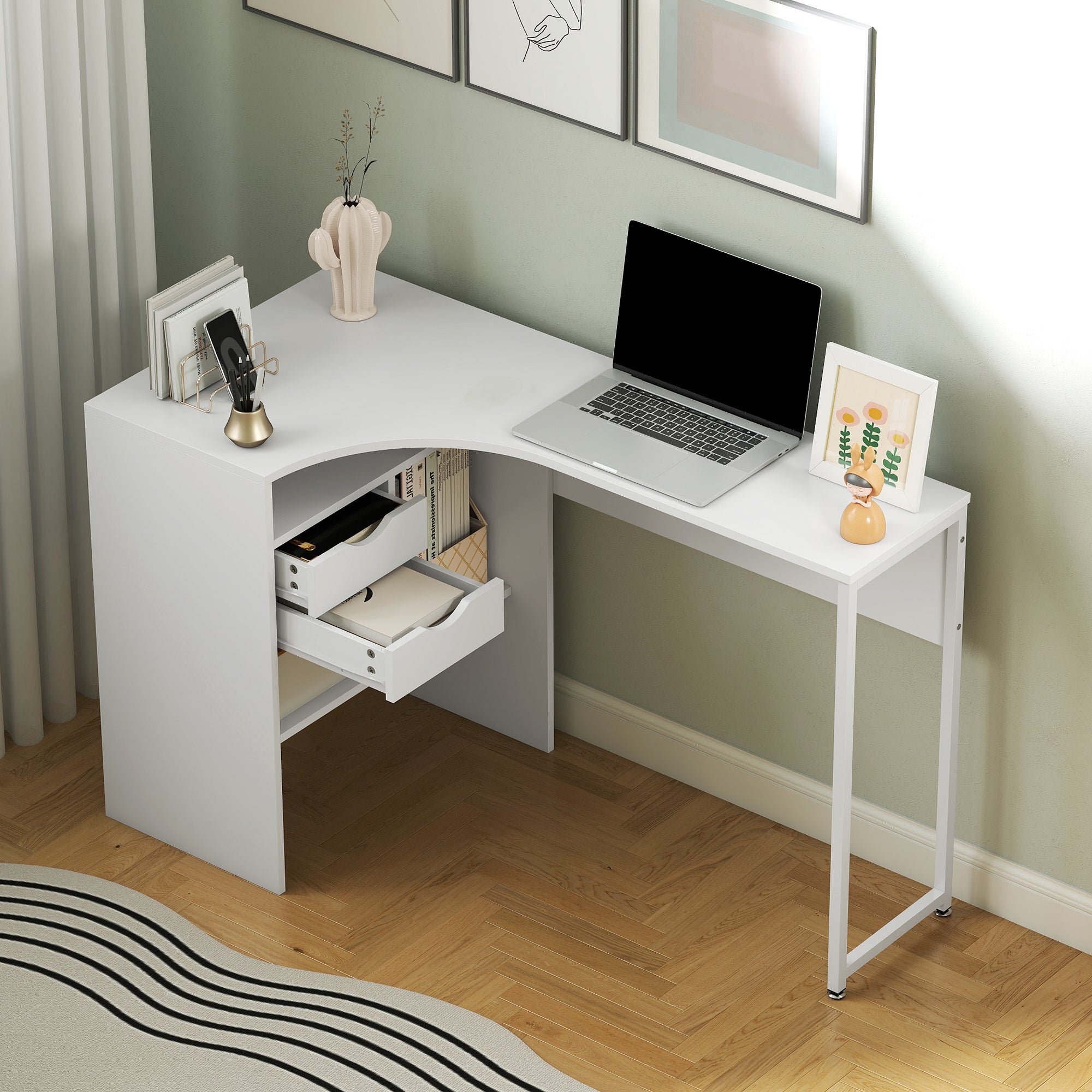 Bureau d'angle Panneaux de particules HOMCOM - 9