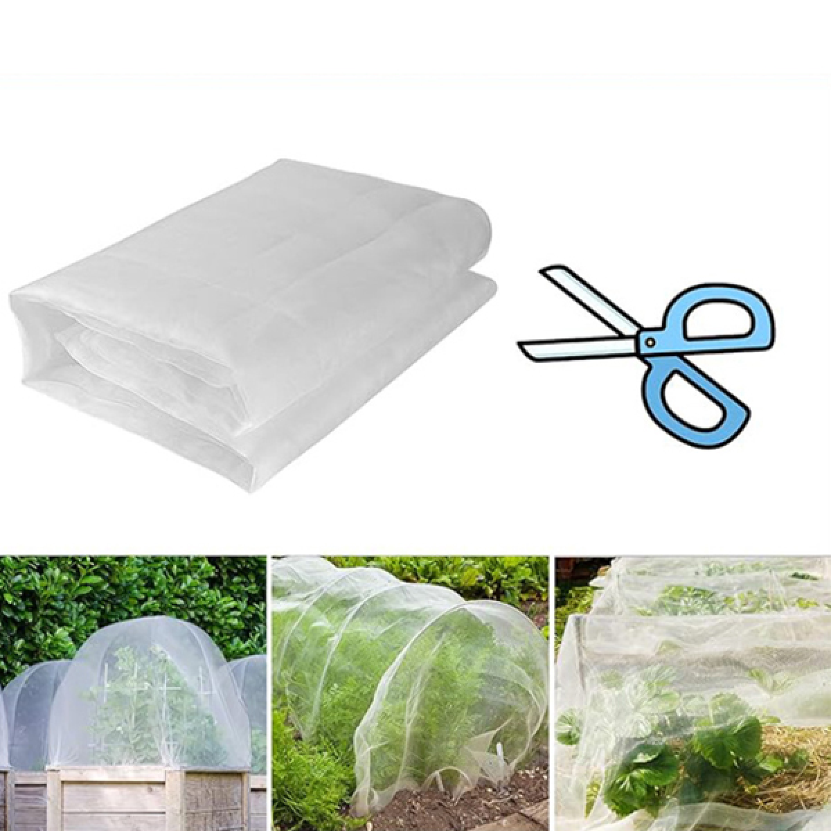 Plasă de protecție pentru grădină - 250 x 1000 cm - Repelent ultrafin de insecte din PE pentru pomi fructiferi, legume, afine