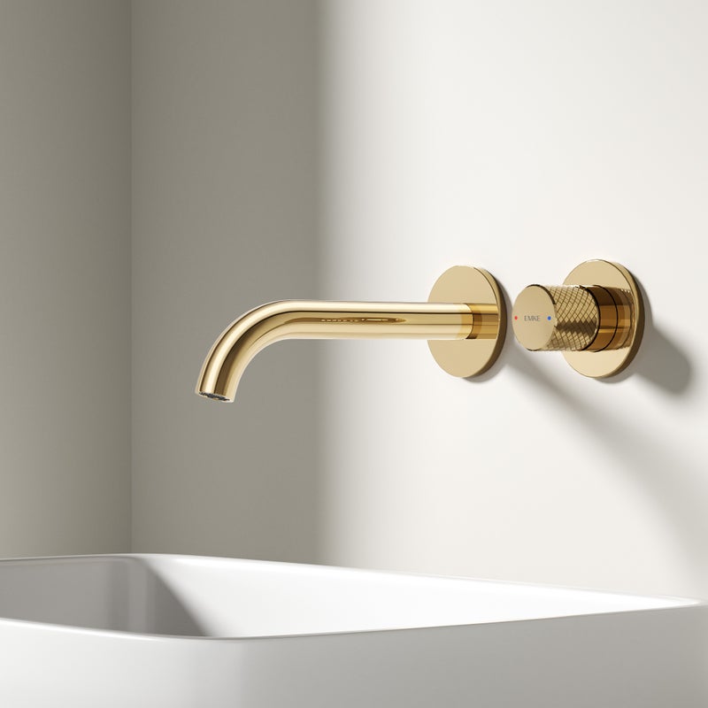 EMKE Bateria umywalkowa ścienna złoto szampańskie bateria podtynkowa umywalkowa