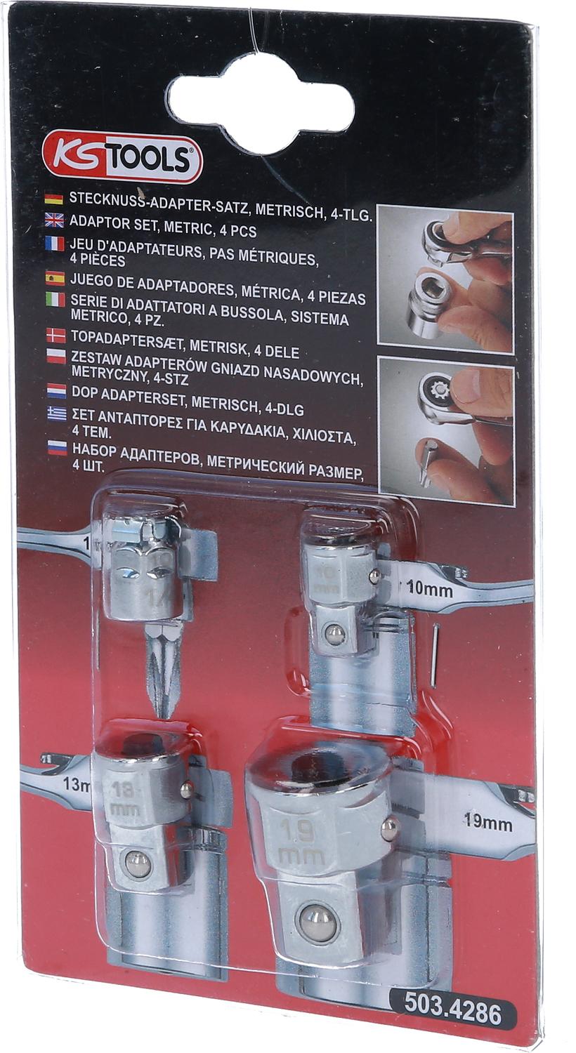 KS TOOLS - Jeu d'adaptateurs GEARplus® à verrouillage - 4 pièces - 503.4286 - 5