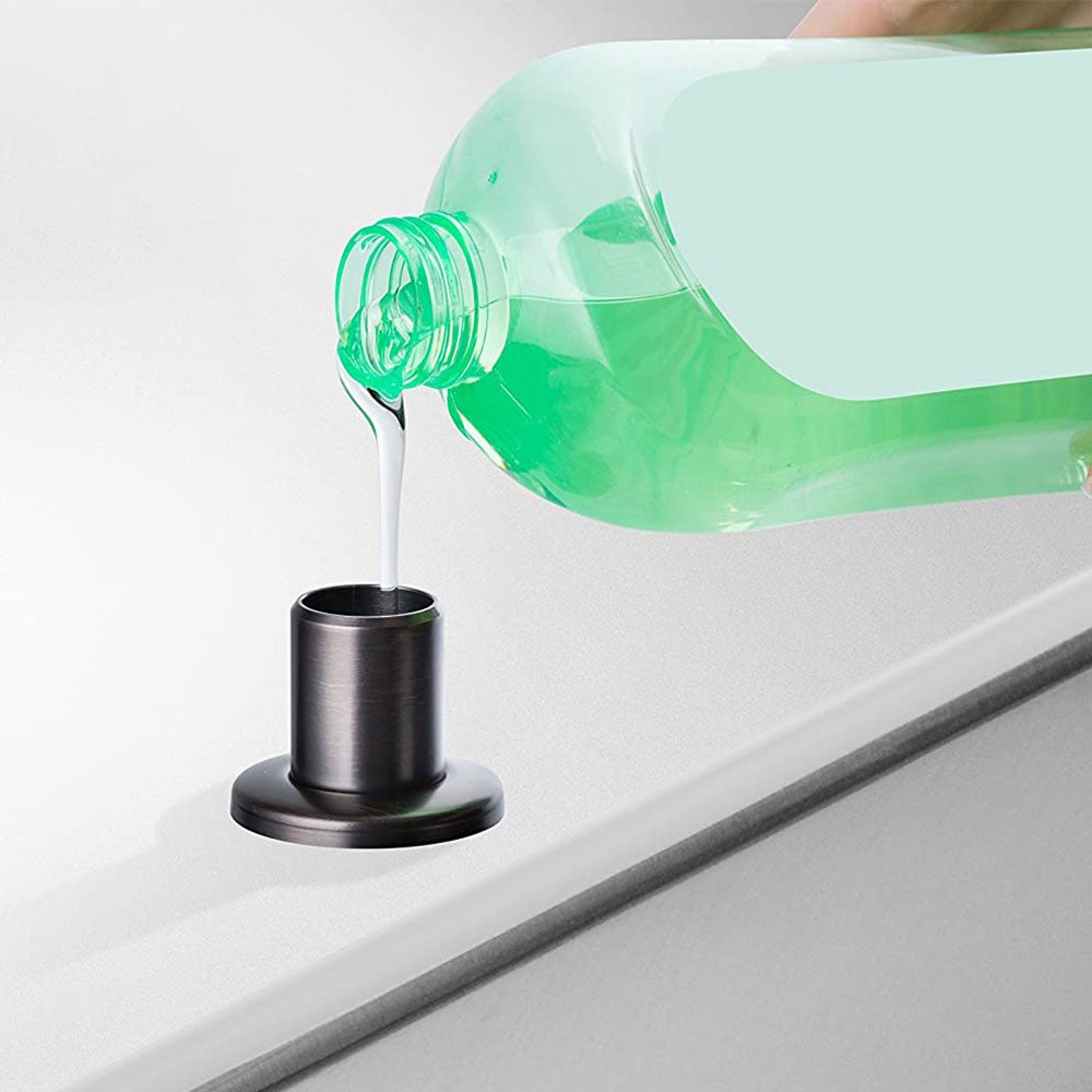 Dosificador Gel de empotrar encimera, acabado negro mate fabricado en acero - 4