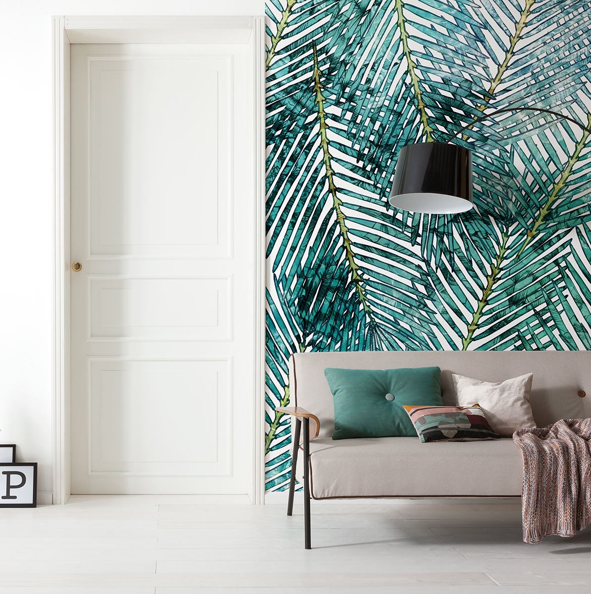Fototapeta liście palmowe zielonym - 200 x 250 cm - SANDERS &amp; SANDERS