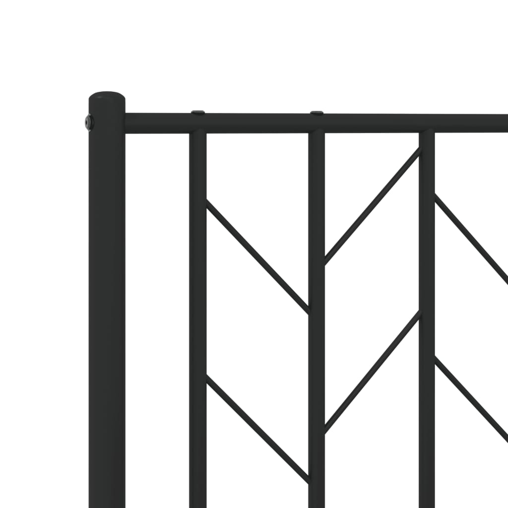 Estructura cama sin colchón con cabecero metal negro 180x200 cm vidaXL - 8