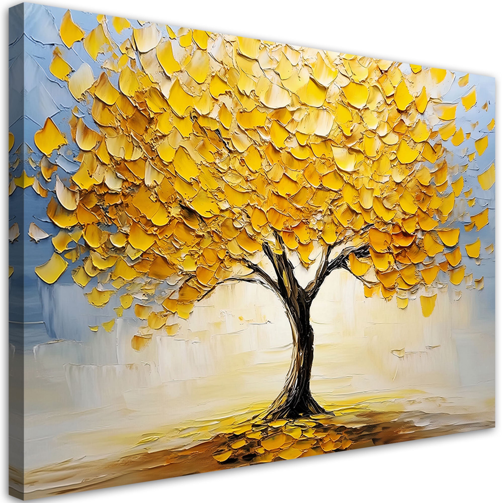 Obraz na płótnie, Złote Drzewo Abstrakcja Malowana 60x40