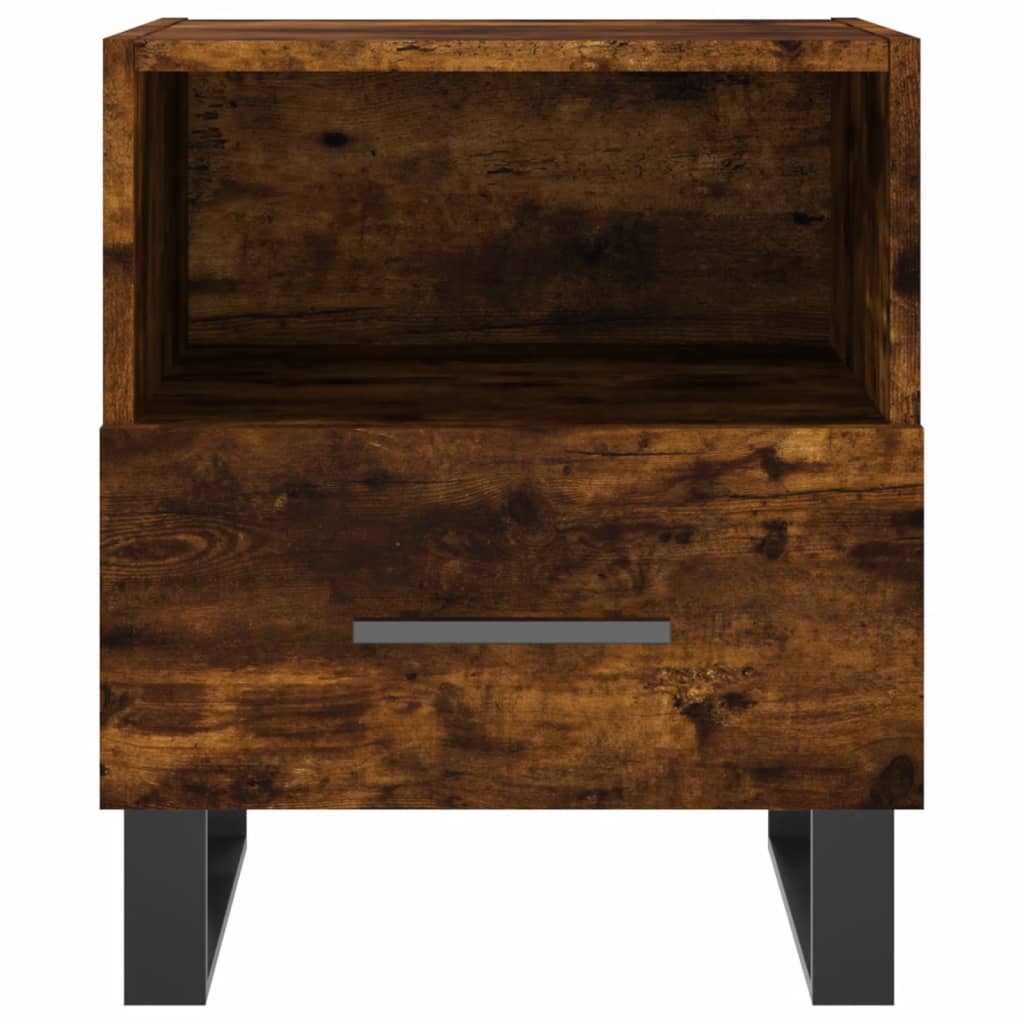 Maison Exclusive - Table de chevet chêne fumé 40x35x47,5 cm bois d’ingénierie - 4