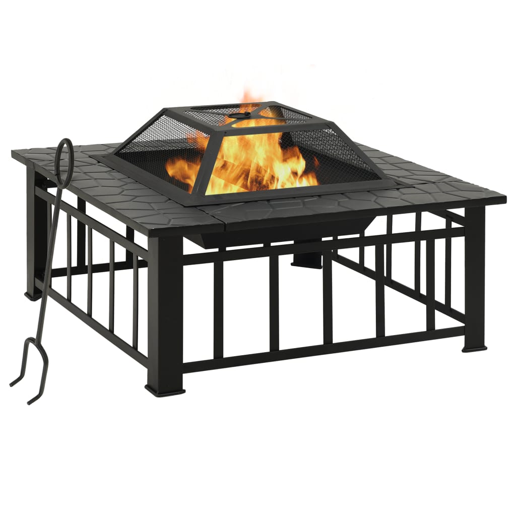 Maison exclusive - brasero con atizador acero 79x79x46,5 cm