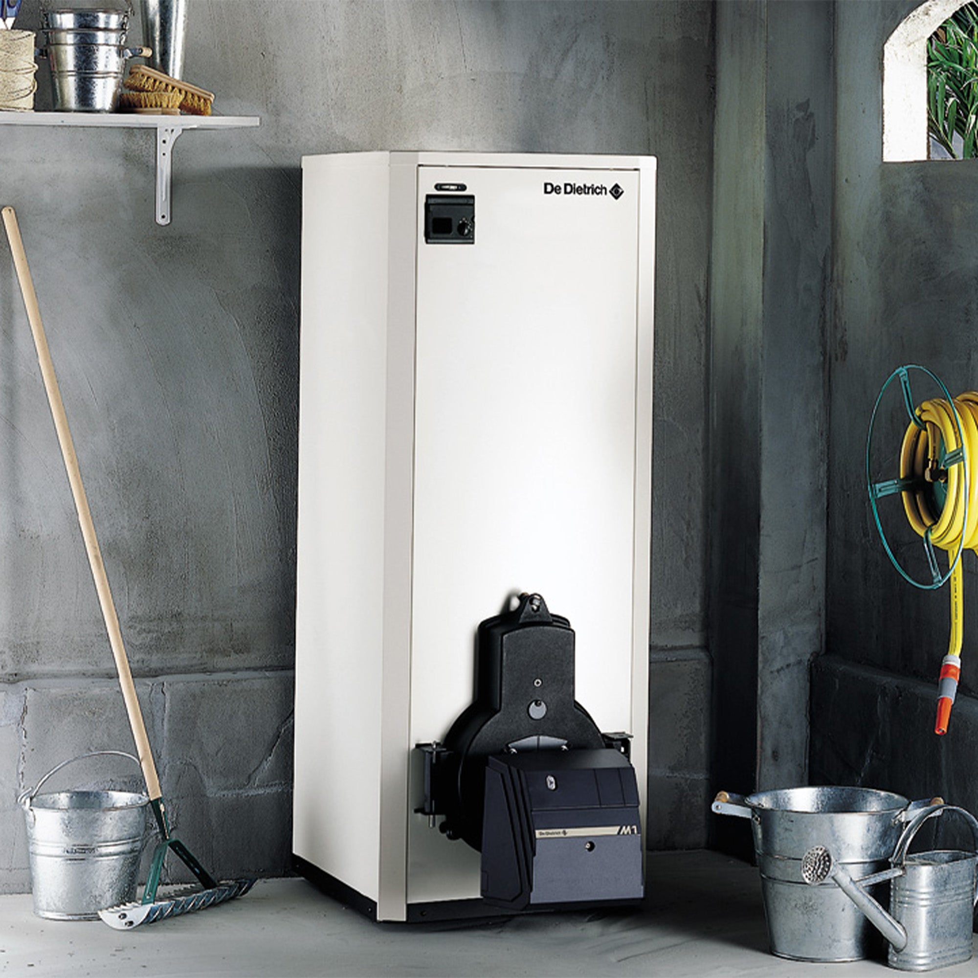 Kocioł olejowy stalowy kominowy BioFioul Premys De Dietrich 35 kW + zbiornik 150 l z palnikiem - 3