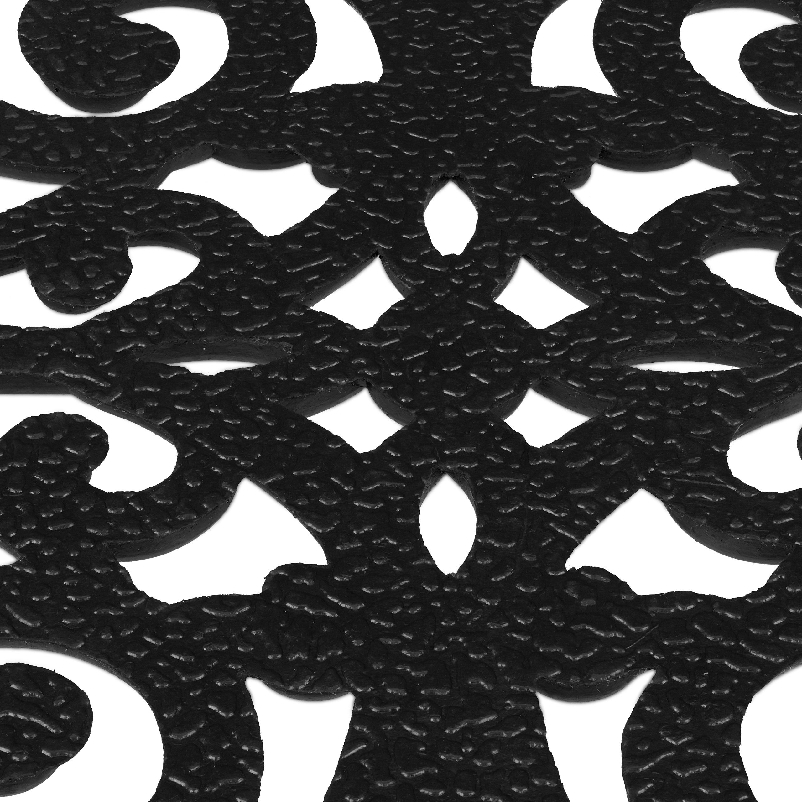 Paillasson caoutchouc, 45x75cm, antidérapant, résistant, caillebotis extérieur, tapis entrée, ornements, noir, Relaxdays - 7