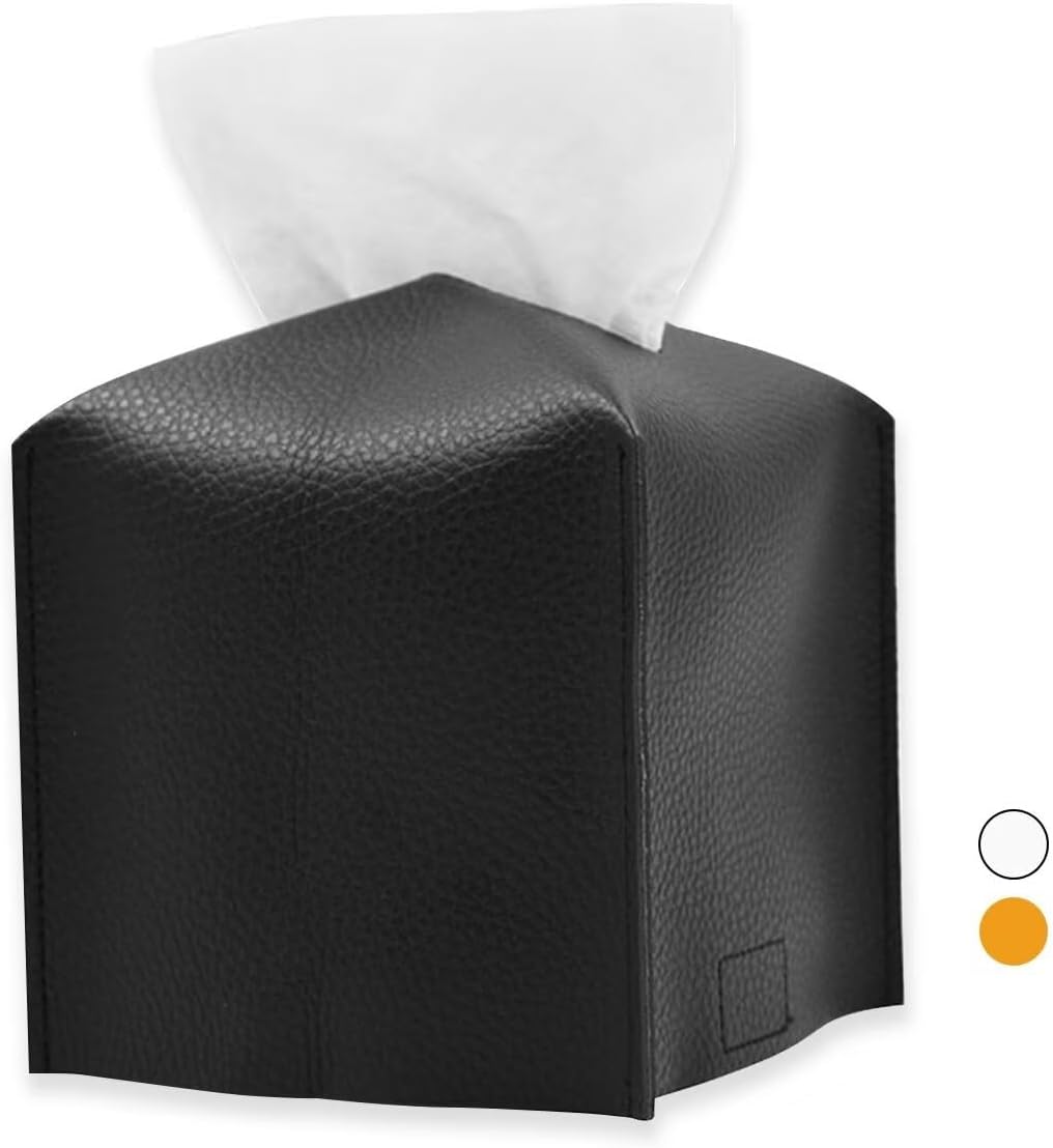 Pudełko na chusteczki, nowoczesne skórzane pudełko na chusteczki, z możliwością ponownego napełnienia, do domu/łazienki/samochodu, wys. x szer. 13 x