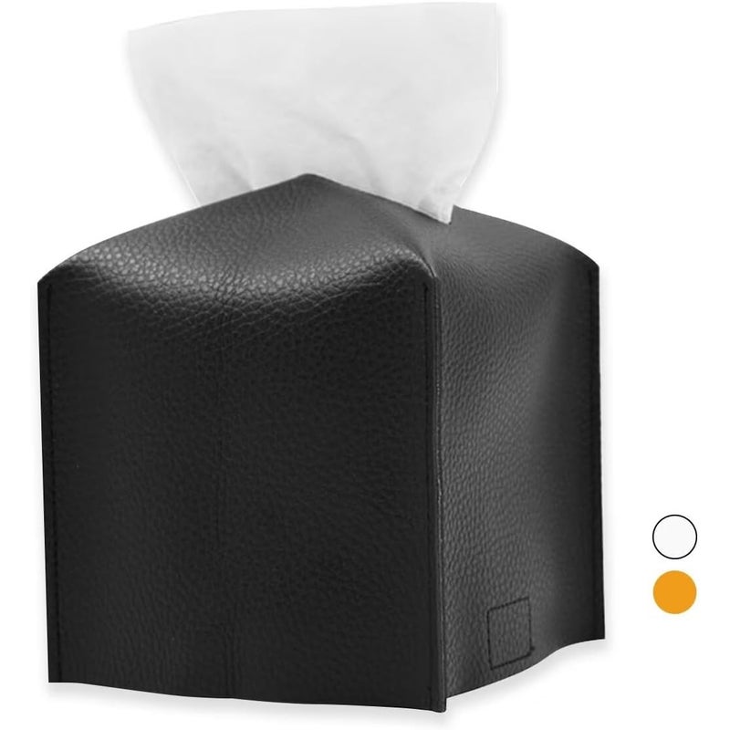 Pudełko na chusteczki, nowoczesne skórzane pudełko na chusteczki, z możliwością ponownego napełnienia, do domu/łazienki/samochodu, wys. x szer. 13 x