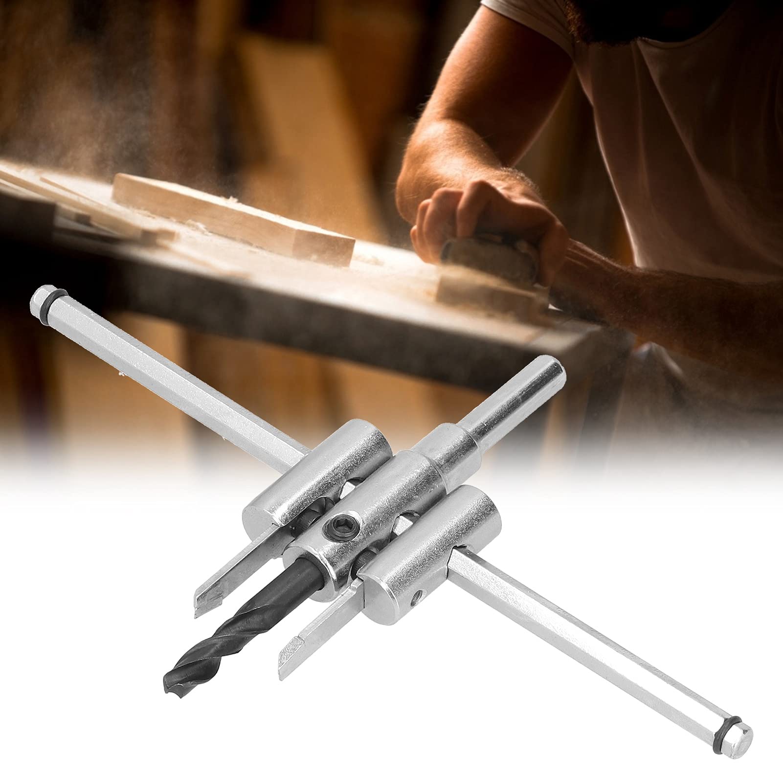 Kit de scie cloche circulaire réglable, foret à bois, coupe ronde, outils de bricolage pour le travail du bois (40-200 mm) - 2