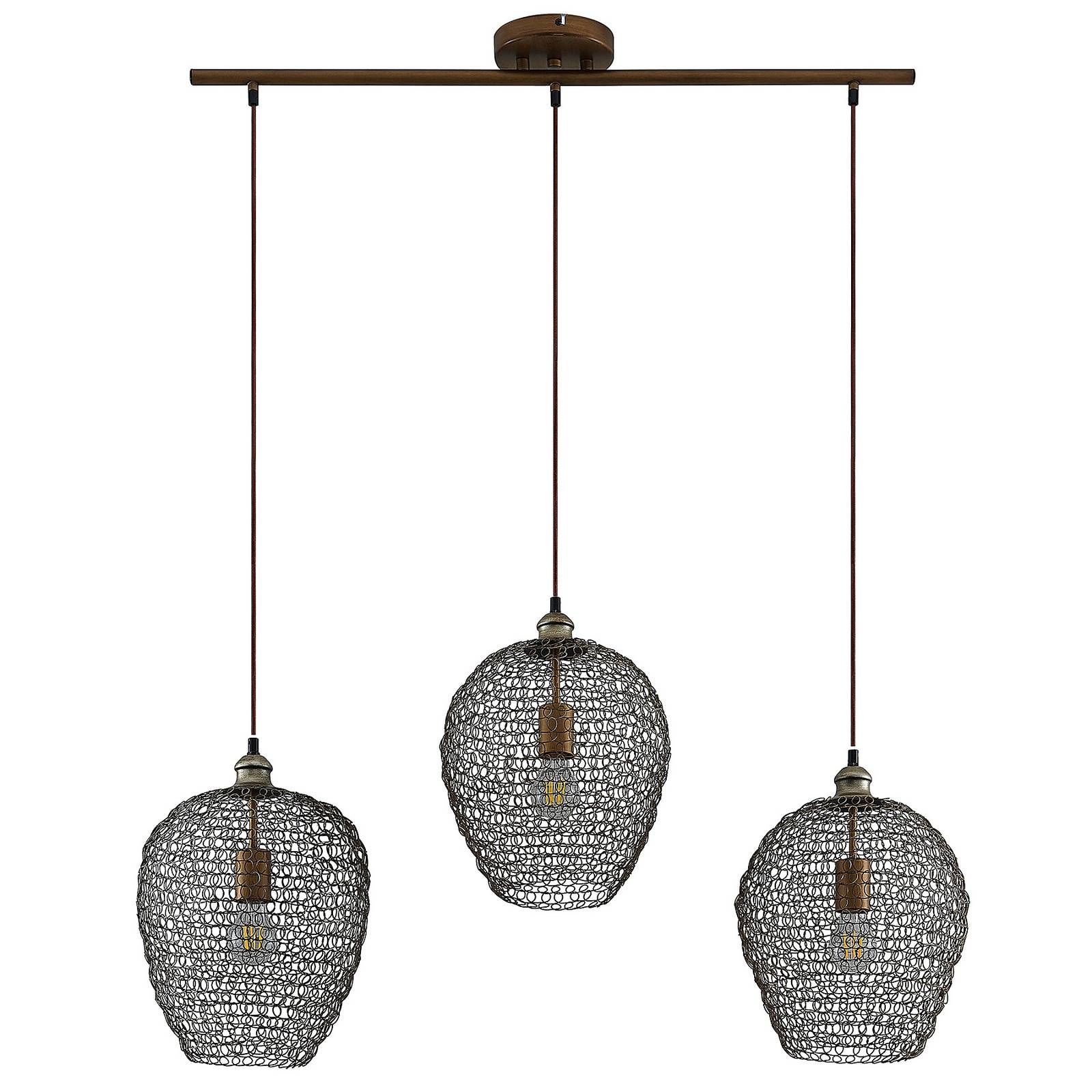 Plafonnier Moderne Hofstein Laiton/verre Fumé - Lampe Suspension Corridor