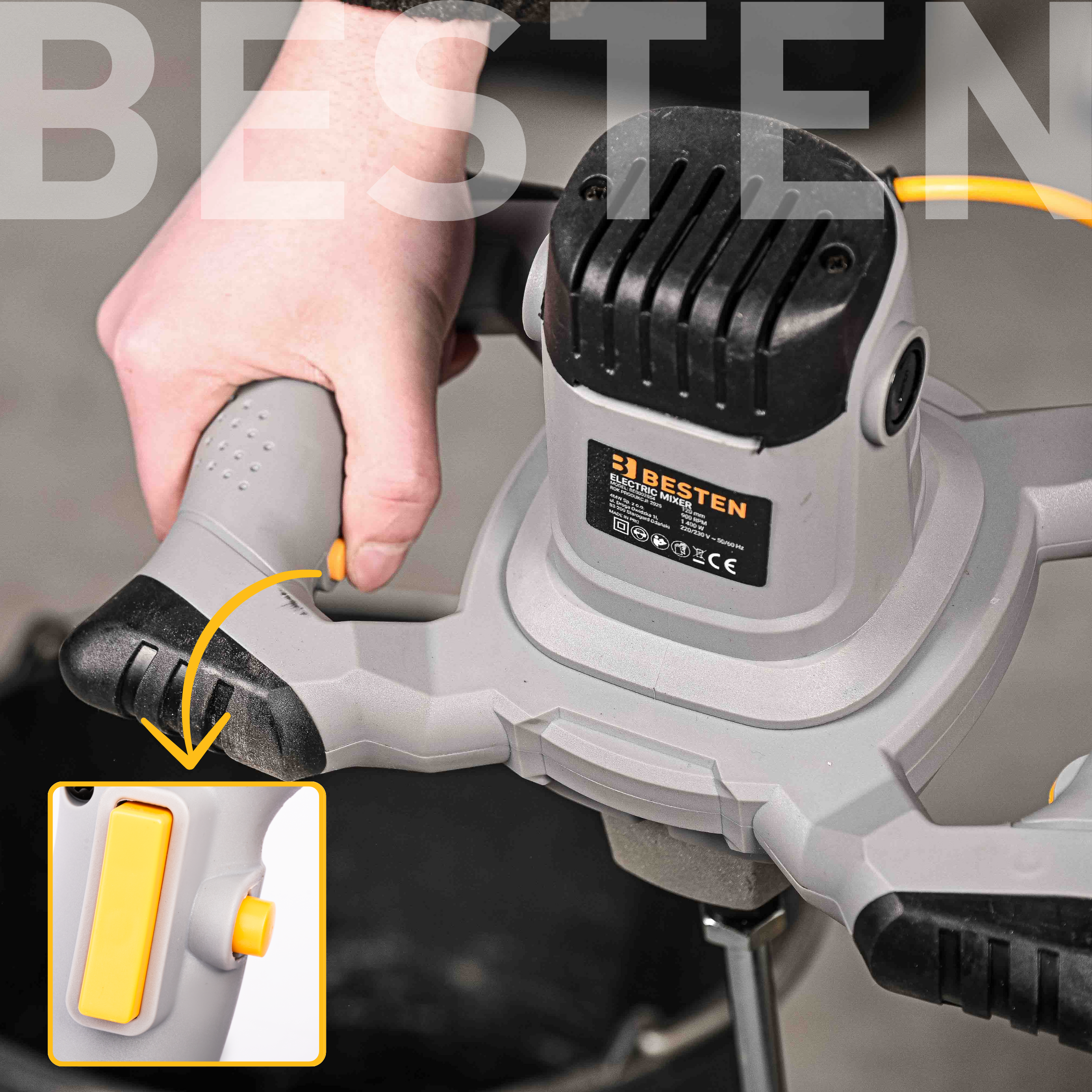 Malaxeur électrique 1400W, M14 variateur de vitesse 2 mélangeurs inclus BESTEN BE-2854 - 5