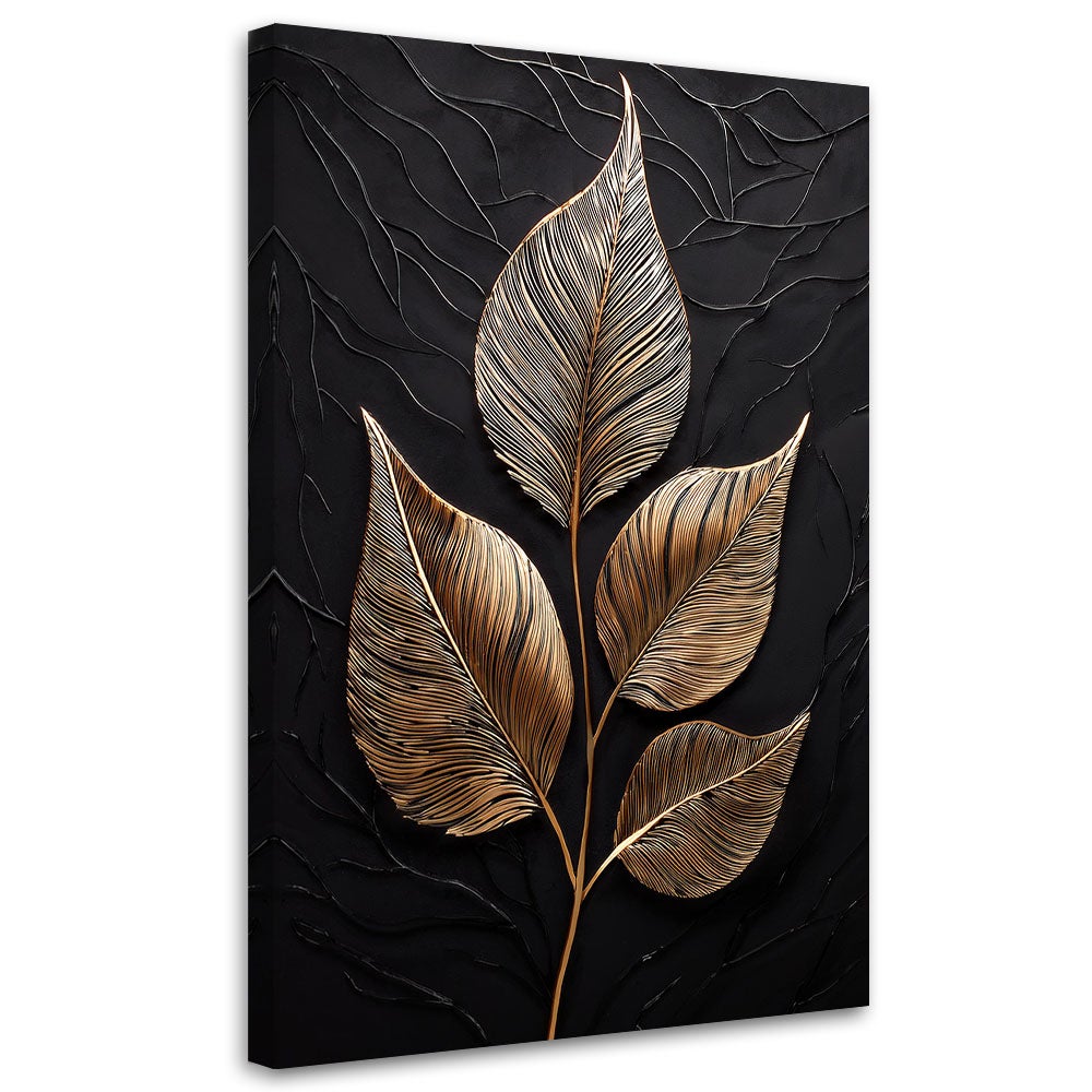 Obraz na płótnie, Liście Glamour Minimalizm 60x90