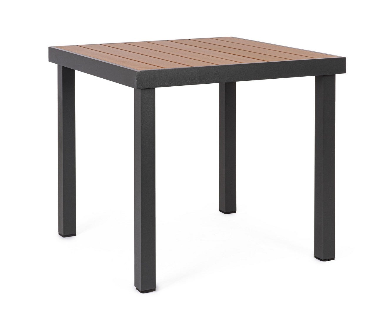 Stół aluminiowy z blatem Polywood, 78x78 Antracyt do wewnątrz i na zewnątrz