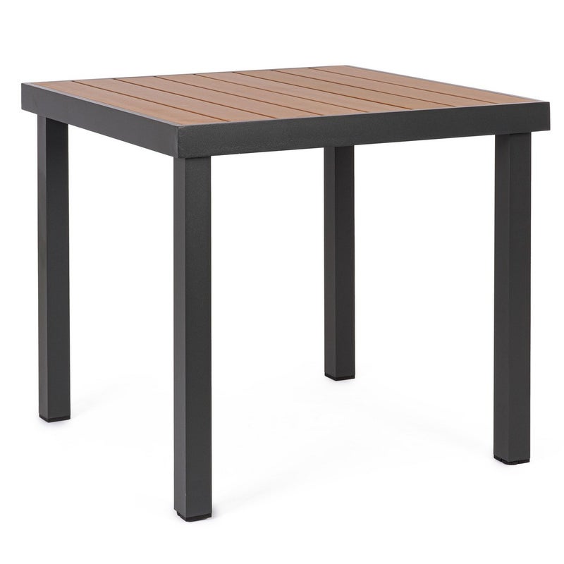 Stół aluminiowy z blatem Polywood, 78x78 Antracyt do wewnątrz i na zewnątrz