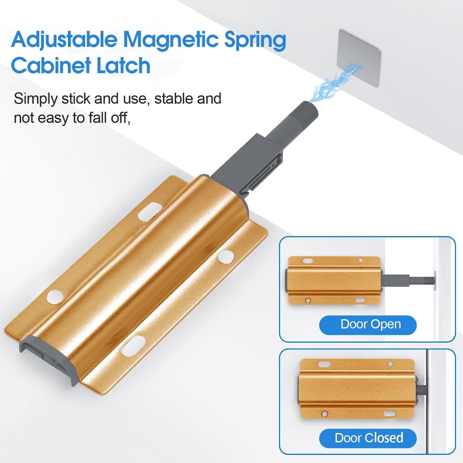 Lot De 8 Loquets Magnétiques Robustes Pour Ouvrir Les Armoires Aimants De Deverrouillage Noirs~p144661854
