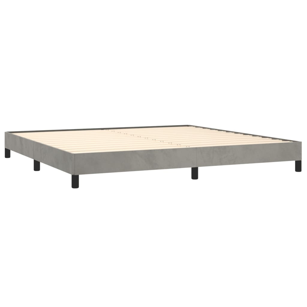 Cadre de lit sans matelas gris clair 200x200 cm velours - 4