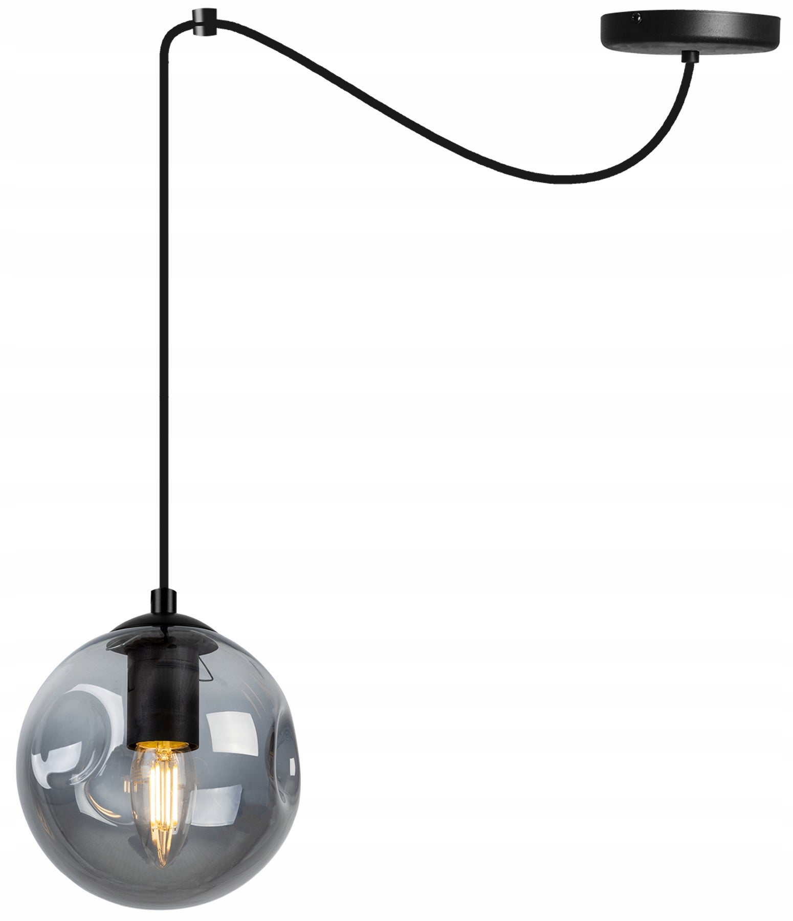 Lampa sufitowa wisząca Spider Monako modern 1xE27 abażur kule grafitowe Light Home LH