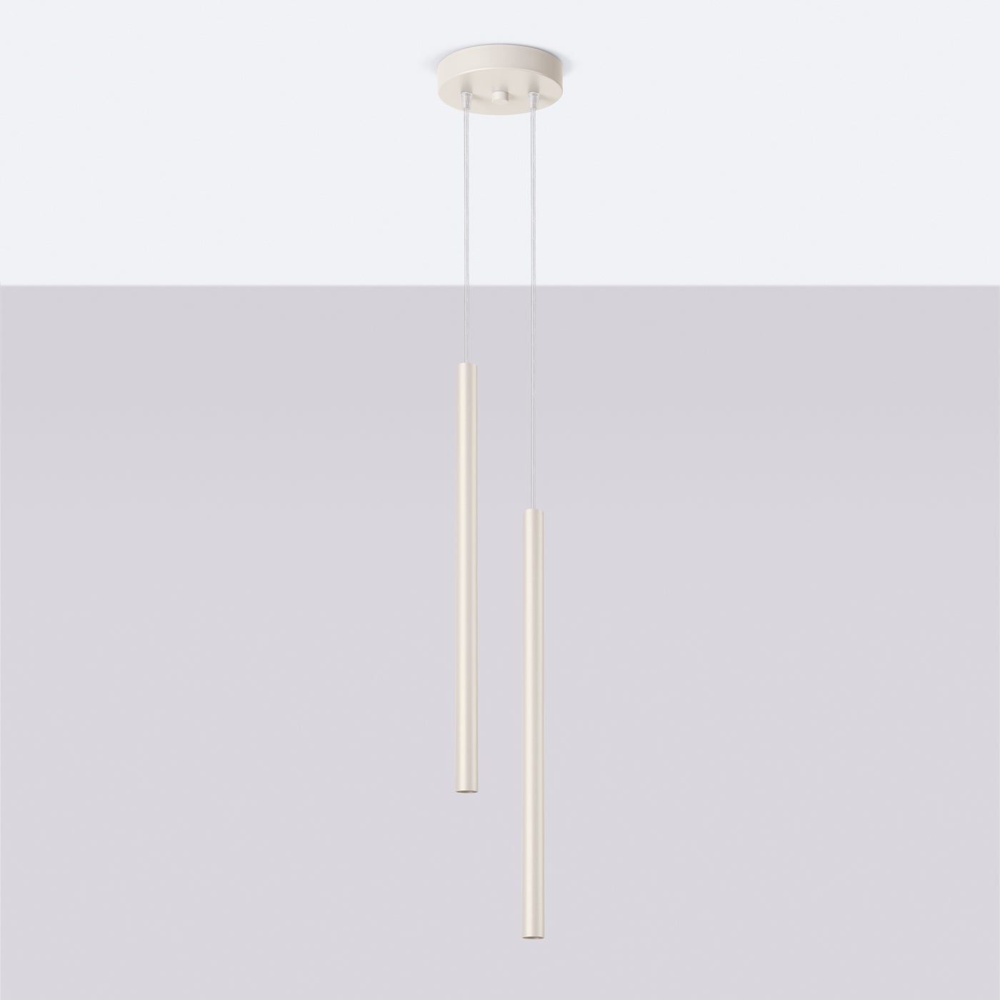 Lampa wisząca BRILL 2 beżowa LED 4000K - 15x15x114cm Sollux