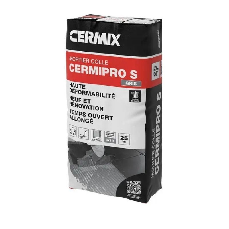 Mortier colle amélioré Cermix CermiPro S - Gris - 25 kg - 2