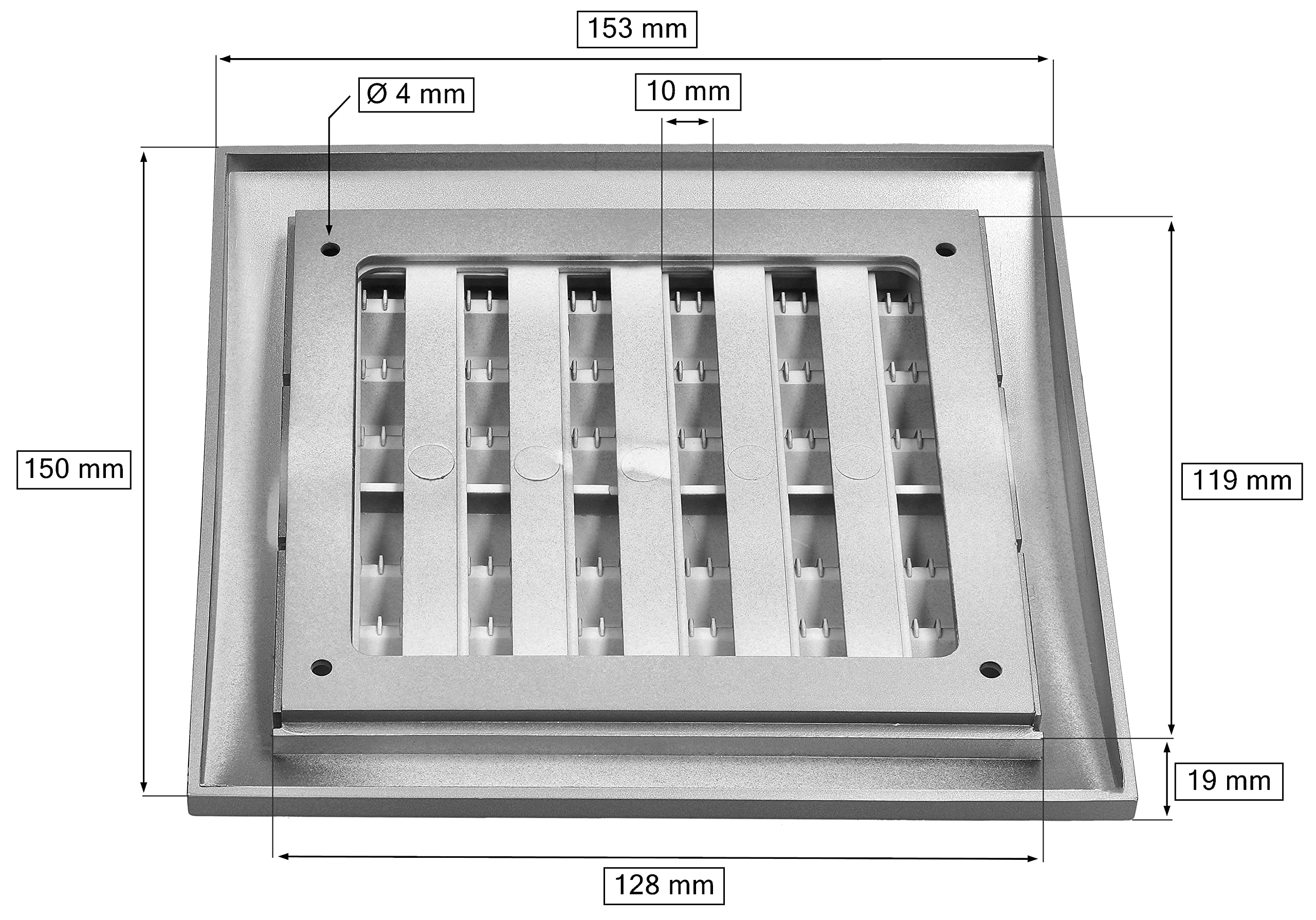 Kratka wentylacyjna zamykana z siatką 150x150 mm - KOTARBAU - 2