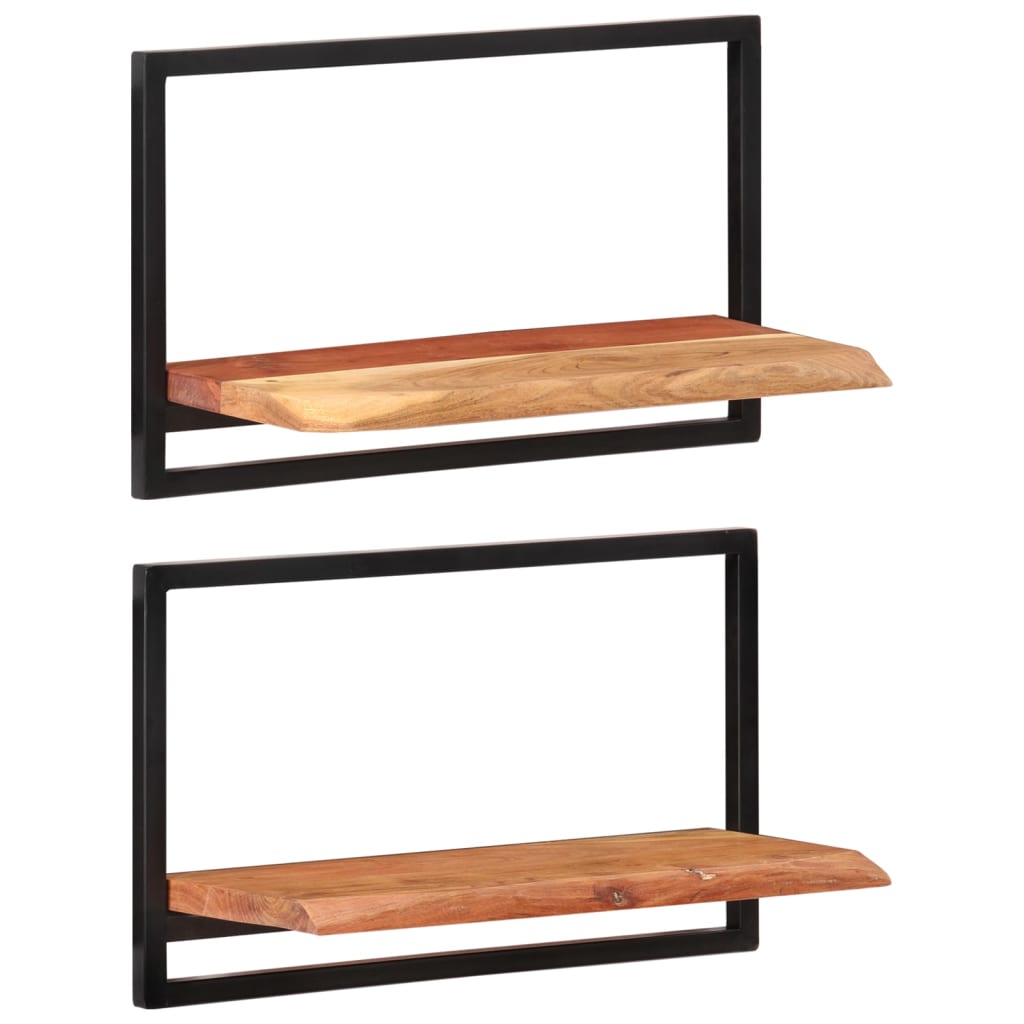Maison exclusive - estantes de pared 2 unidades madera maciza acacia 60x25x35 cm