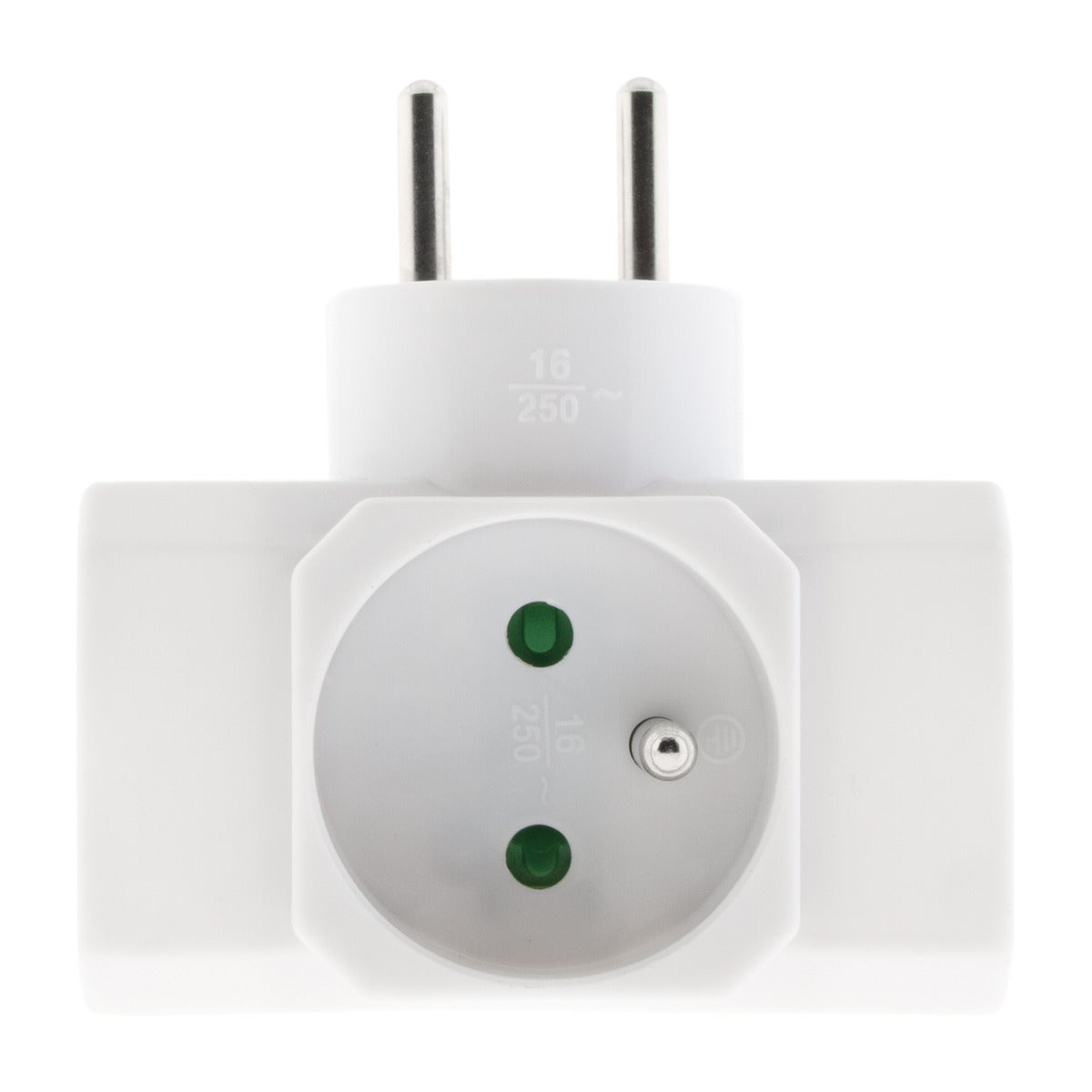 Multiprise triplite 16A 3680W 230V - Blanc - Zenitech - 2