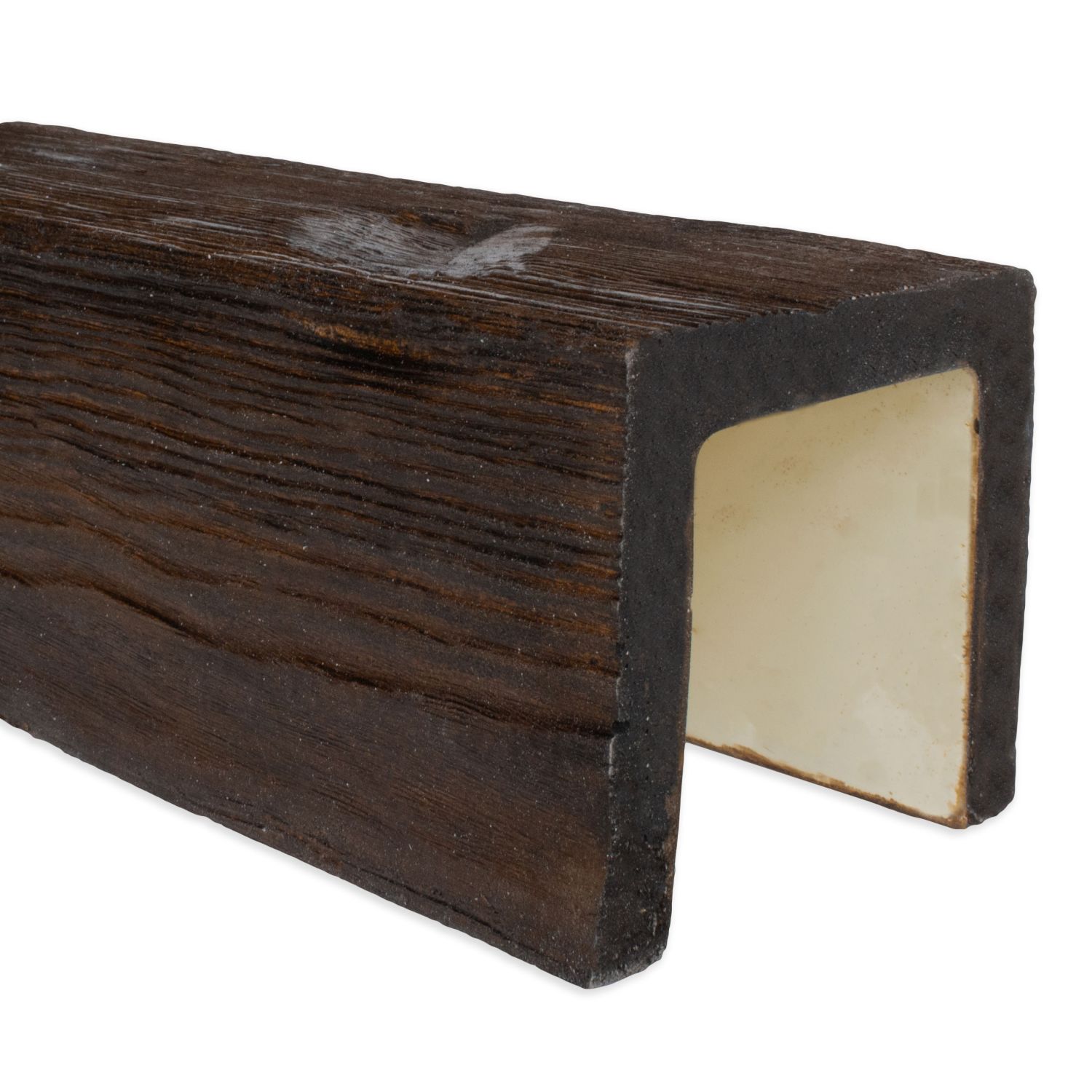 PROVISTON Poutres en PU 120 x 120 x 2000 mm Polyuréthane Chêne foncé Aspect bois Poutres de plafond Imitation bois réaliste - 2