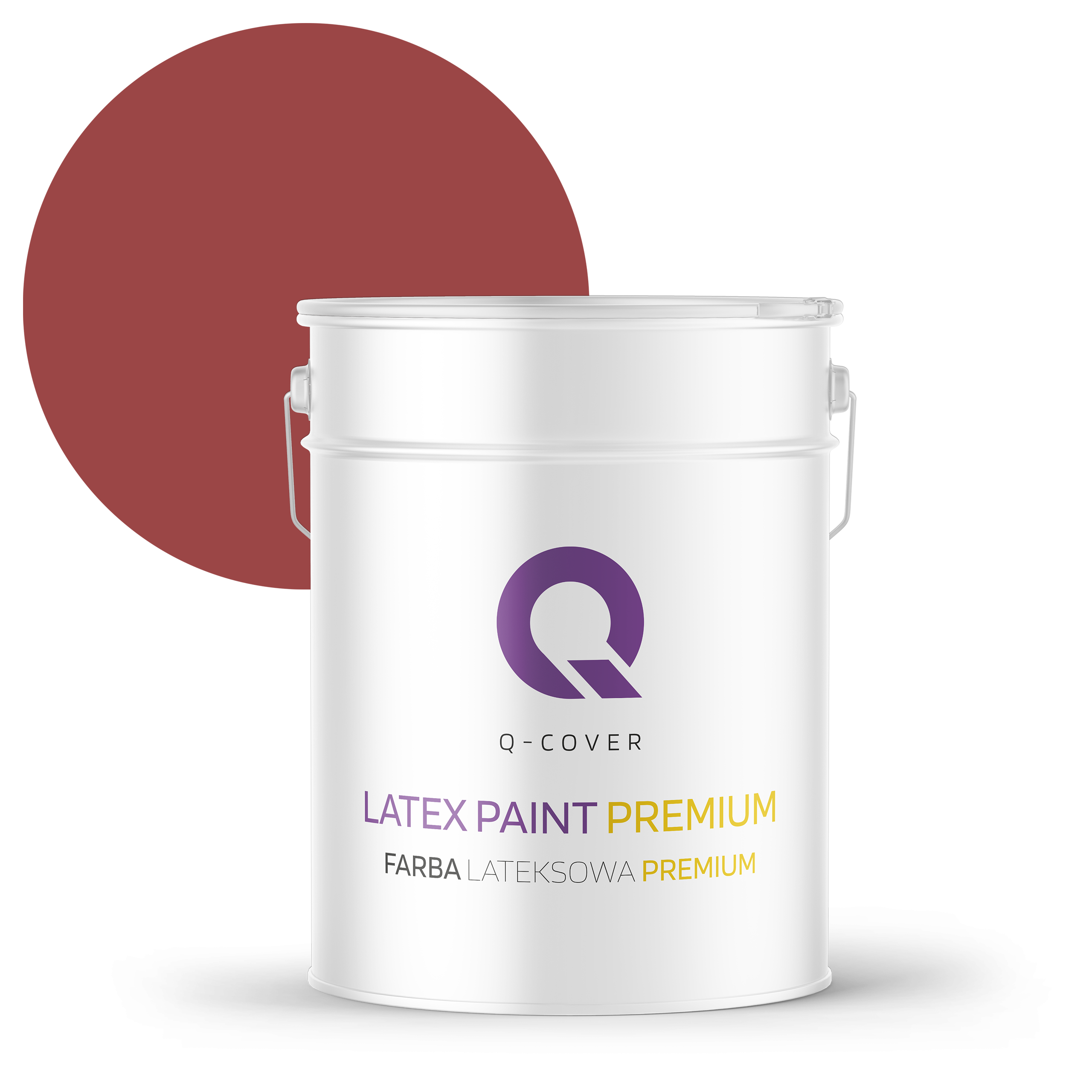 Farba Lateksowa Premium Plamoodporna do Ścian i Sufitów Q-Cover Czerwony ciemny H3412 Głęboki Mat 10L