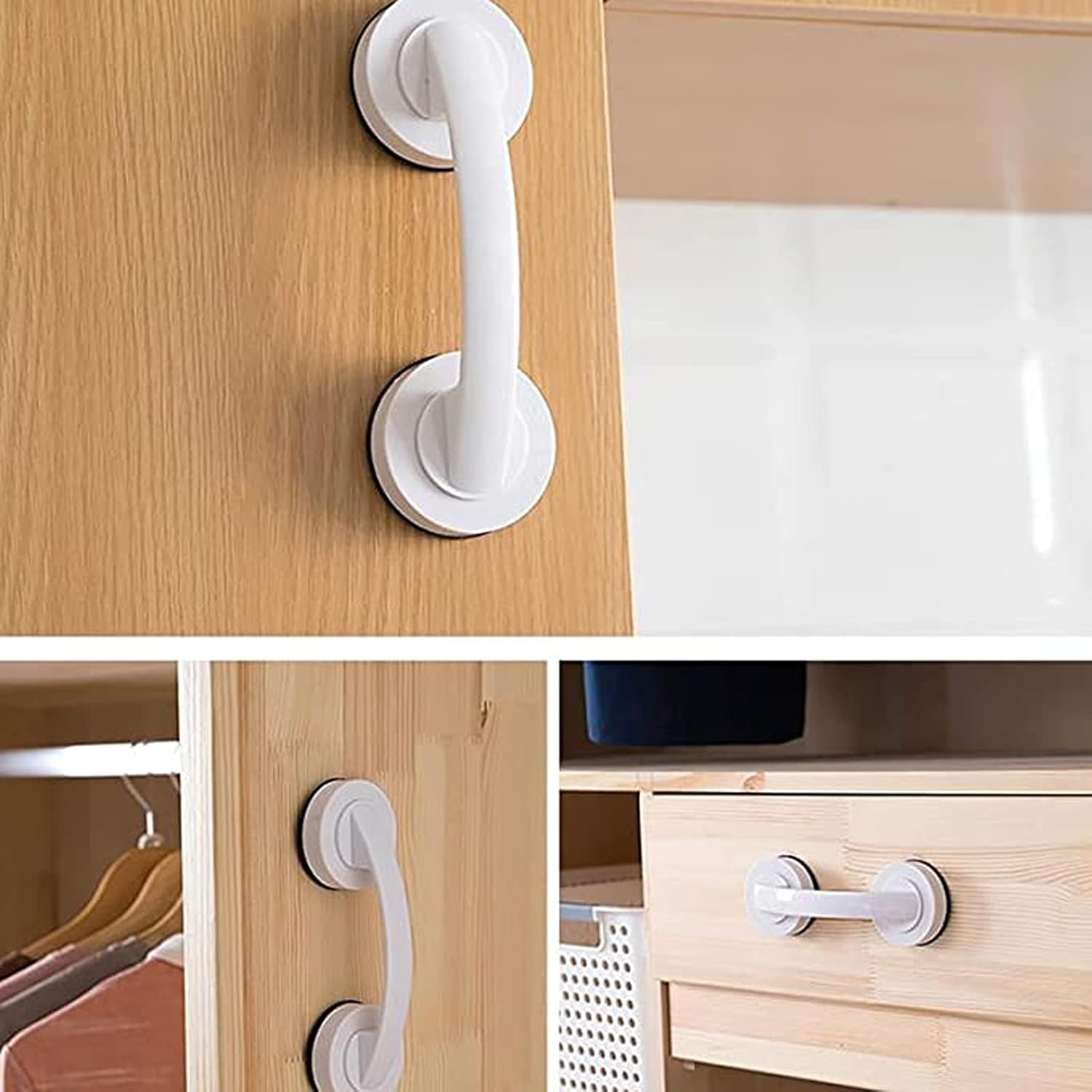 2 Pièces Ventouse Super Forte Poignée, Poignée de Porte à Ventouse Portable, Grandes Poignées de Porte et de Fenêtre en Verre, Adapté pour la Salle - 5