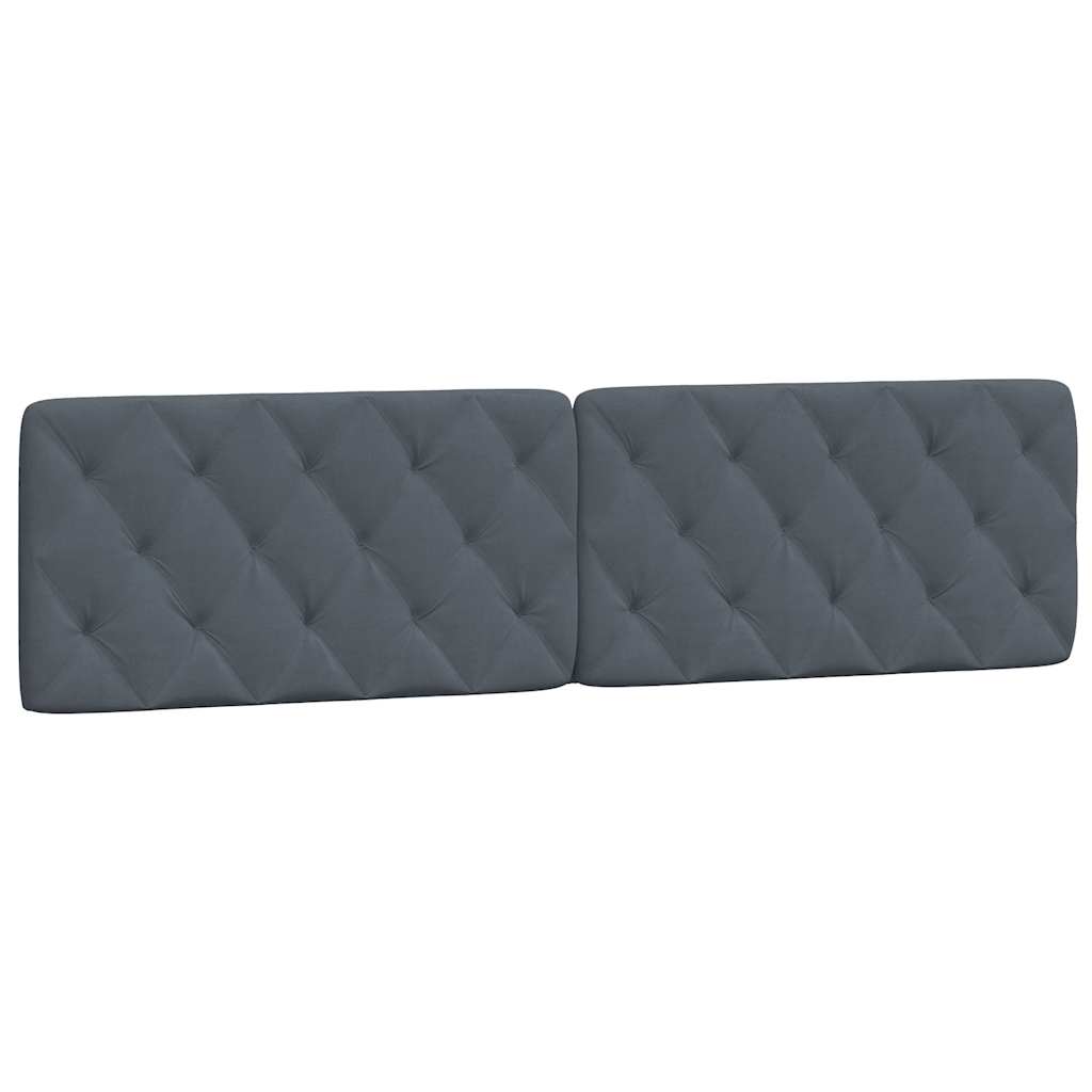 Cadre de lit sans matelas gris foncé 200 x 200 cm en velours - 8