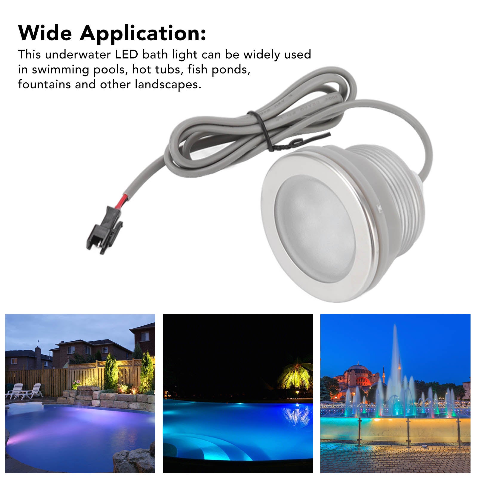 Lumière LED submersible baignoire 60 mm acier inoxydable multicolore – ComfortXL - 2