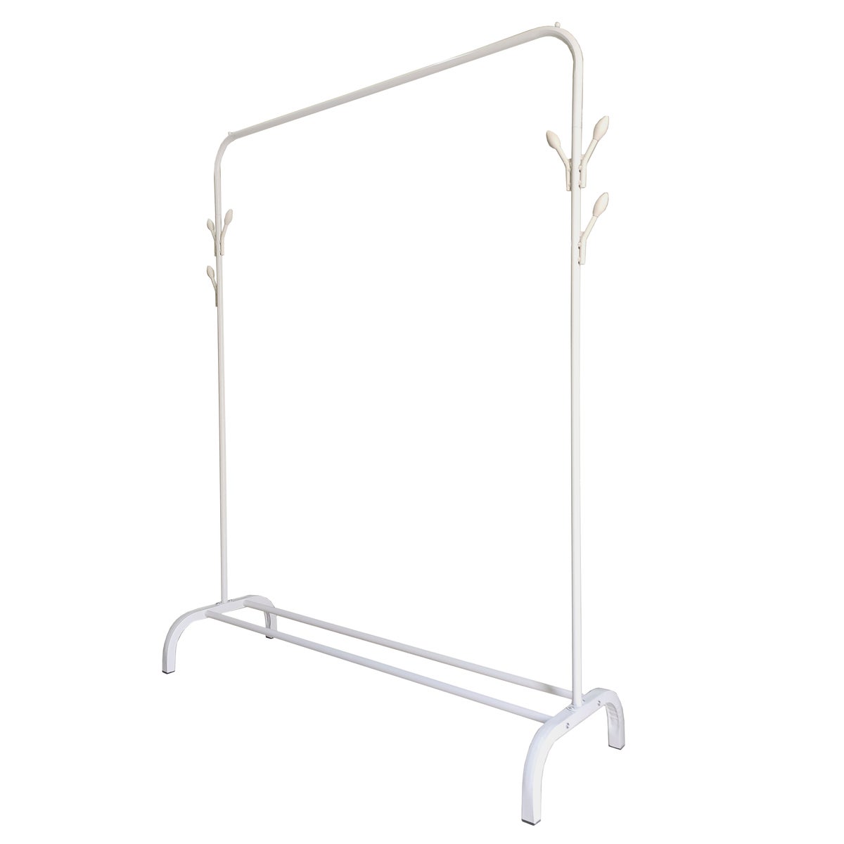 Porte-Manteau à Vêtements sur pied Metal 6 cintres 150x110x40 Blanc Nyana Home - 3