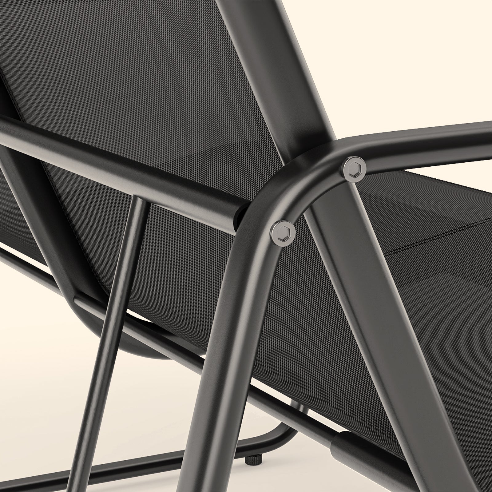 Salon de jardin encastrable en fer Noir 4 personnes - 7