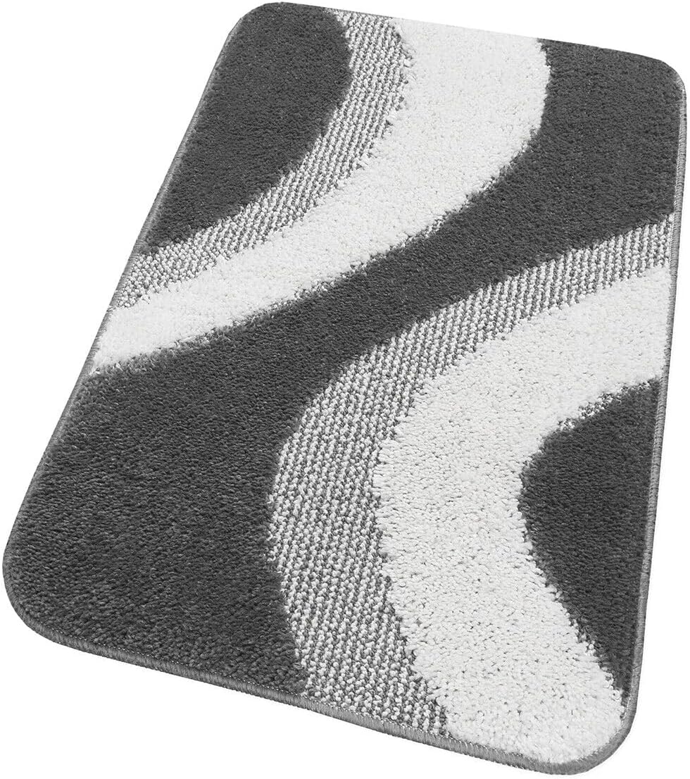 Miękka Antypoślizgowa Shaggy 3D Chłonna Mata łazienkowa 50x110 cm w Szary