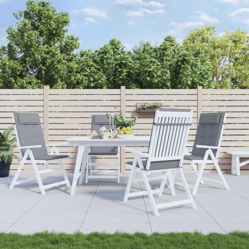 Poduszki na krzesła z wysokim oparciem, 4 szt., szare, Oxford vidaXL