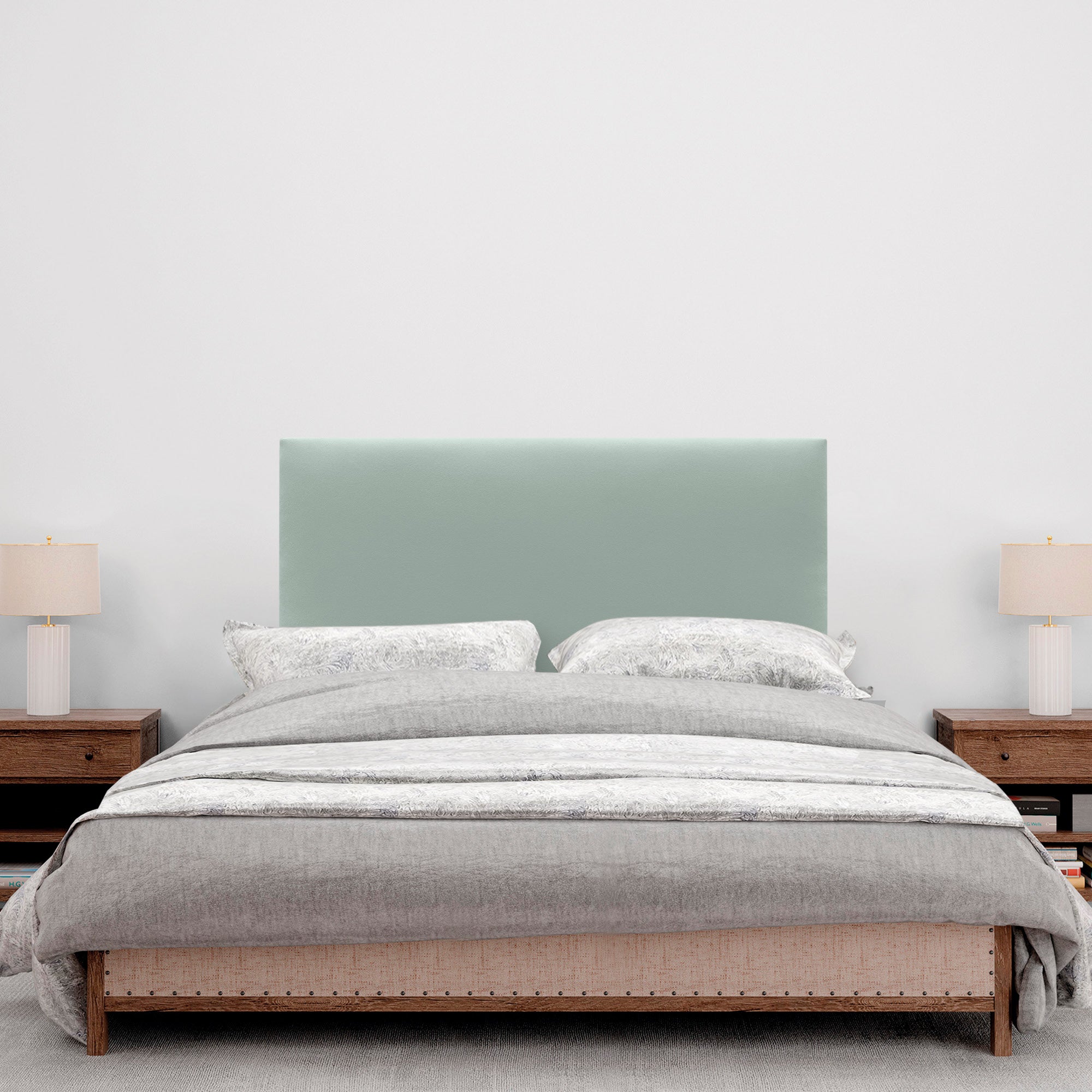 DHOME Cabecero de Polipiel Liso cabeceros Cabezal tapizado Cama (Polipiel Verde Agua, 110cm (Camas 80/90/105)) - 4