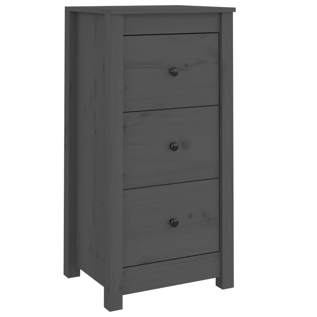 Buffets 2 Pcs Meuble De Rangement | Bahut Gris 40x35x80 Cm Bois Massif De Pin