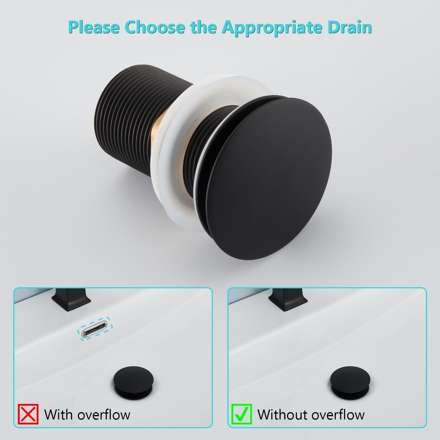 Bonde Lavabo sans Trop Plein, Ulytid Bonde Lavabo Salle de Bain Clic Clac, Bonde de Salle de Bain Pop-up Clic Clac, Universelle Standard-G 1 ¼ - 4