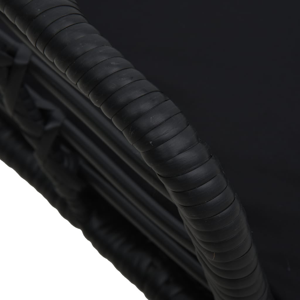 Chaises de jardin 2 pcs avec coussins Résine tressée Noir 4 - 7