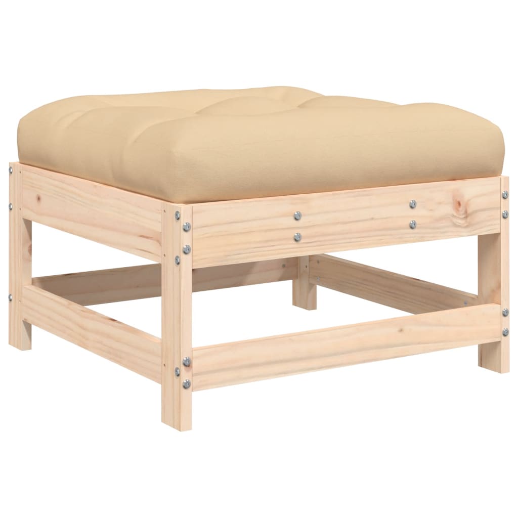Maison Exclusive - Salon de jardin 3 pcs avec coussins bois massif - 7